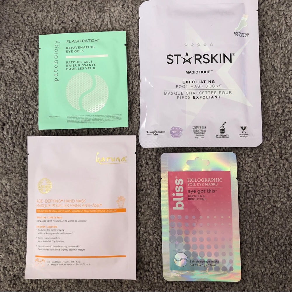 Eye, hand and foot masks